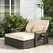Convertible Patio Rattan Loveseat Daybed Set with Storage Ottoman